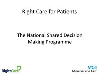 Right Care for Patients