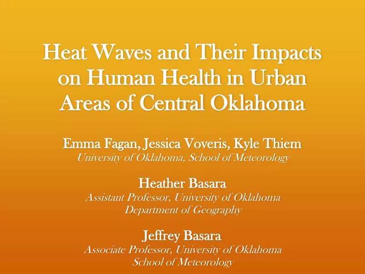 heat waves and their impacts on human health in urban areas of central oklahoma