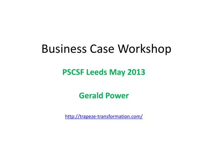 business case workshop