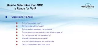 How to Determine if an SME is Ready for VoIP