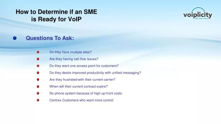 how to determine if an sme is ready for voip