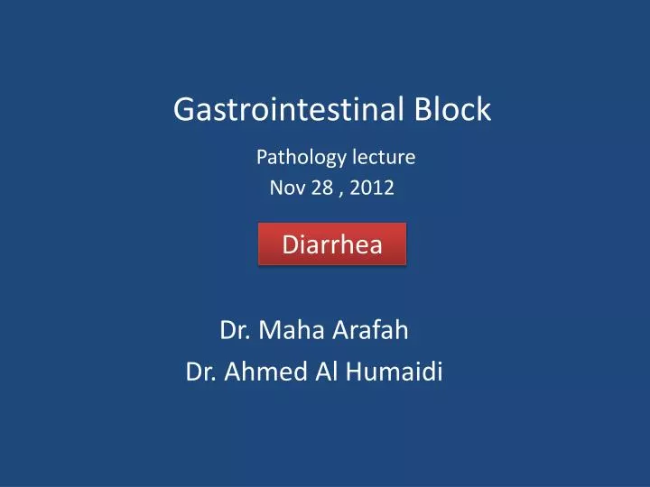 gastrointestinal block pathology lecture nov 28 2012