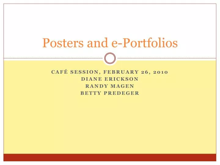 posters and e portfolios