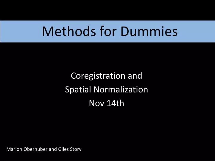 methods for dummies
