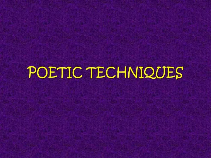 poetic techniques