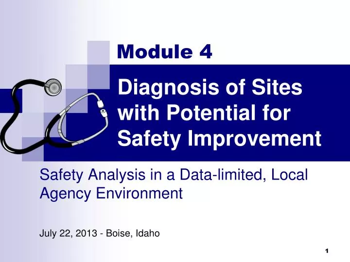 diagnosis of sites with potential for safety improvement