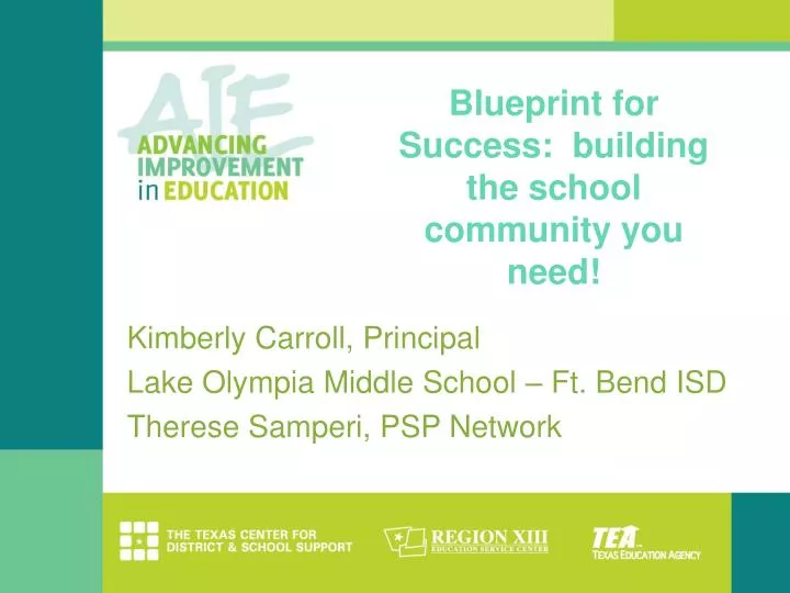 blueprint for success building the school community you need