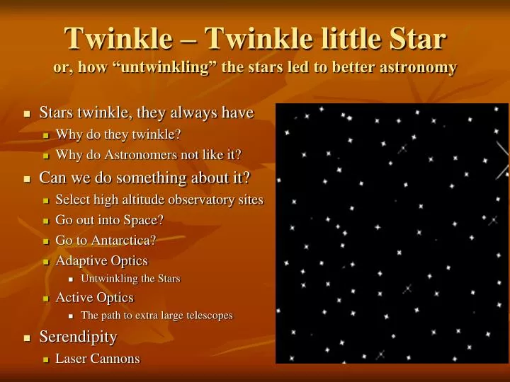 twinkle twinkle little star or how untwinkling the stars led to better astronomy
