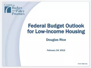 Federal Budget Outlook for Low-Income Housing