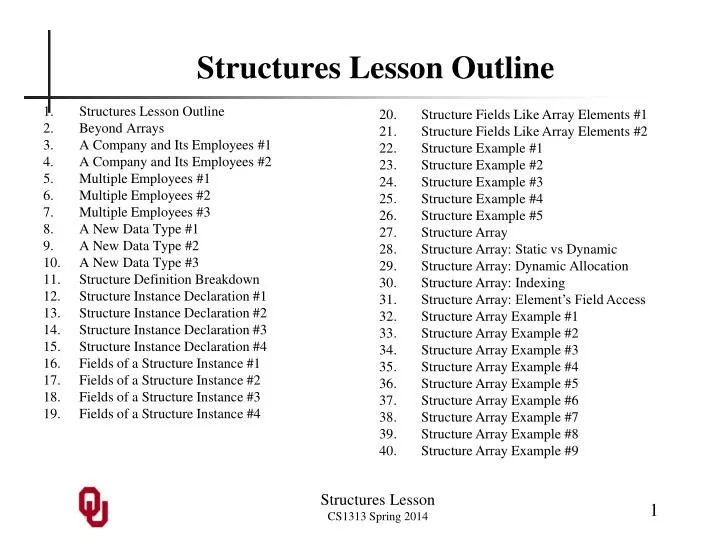 structures lesson outline