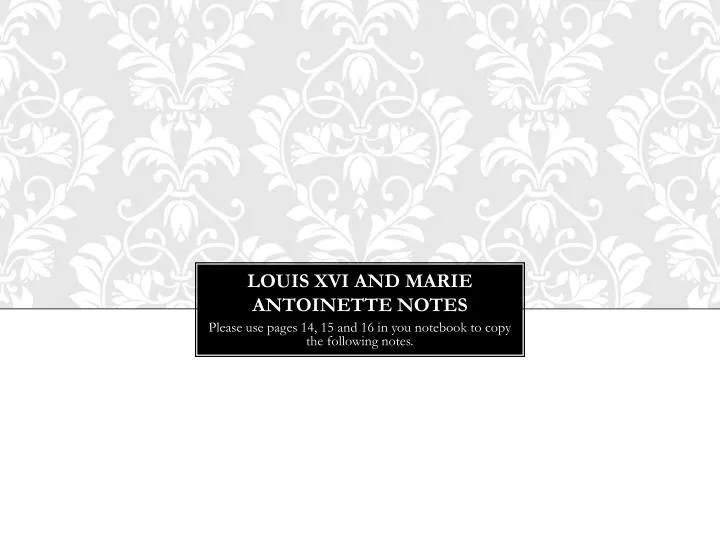 louis xvi and marie antoinette notes