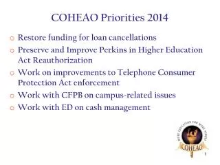 COHEAO Priorities 2014