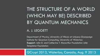 QCrypt 2013, Waterloo, Canada, Aug. 9 2013