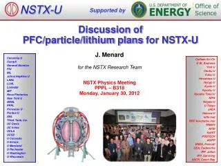 Discussion of PFC/particle/lithium plans for NSTX-U