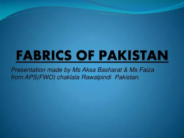 fabrics of pakistan