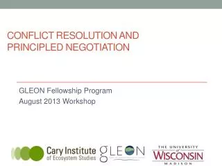 Conflict resolution and principled negotiation