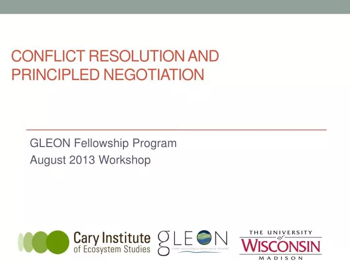 conflict resolution and principled negotiation