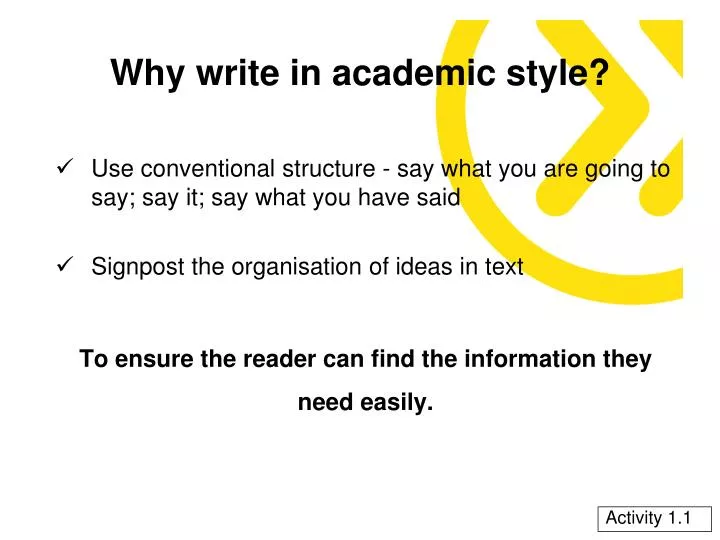 why write in academic style