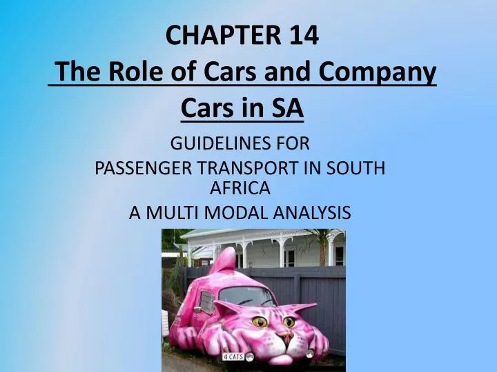 chapter 14 the role of cars and company cars in sa
