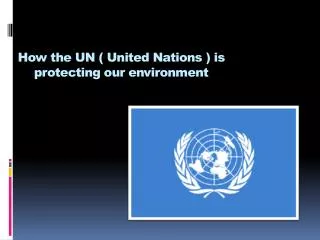 How the UN ( United Nations ) is protecting our environment