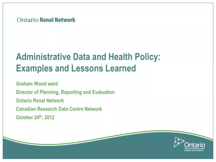 administrative data and health policy examples and lessons learned