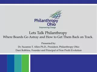 Lets Talk Philanthropy Where Boards Go Astray and How to Get Them Back on Track.