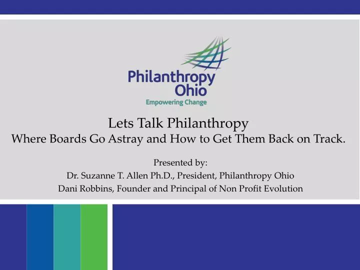 lets talk philanthropy where boards go astray and how to get them back on track