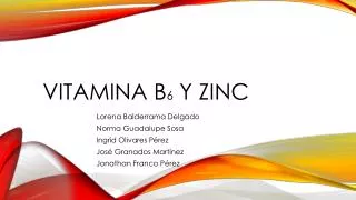 vitamina b 6 y zinc