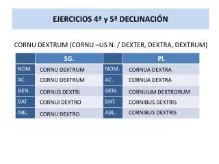 ejercicios 4 y 5 declinaci n