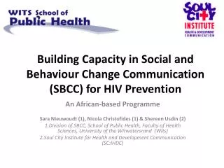 Building Capacity in Social and Behaviour Change Communication (SBCC) for HIV Prevention