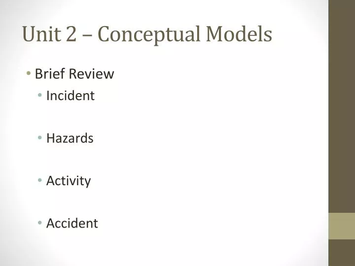 unit 2 conceptual models