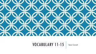 Vocabulary 11-15