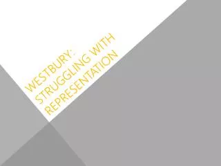 Westbury: struggling with representation