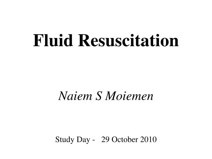 fluid resuscitation