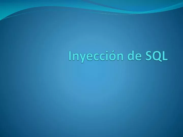 inyecci n de sql