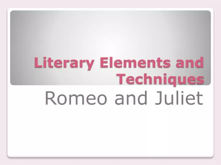 literary elements and techniques