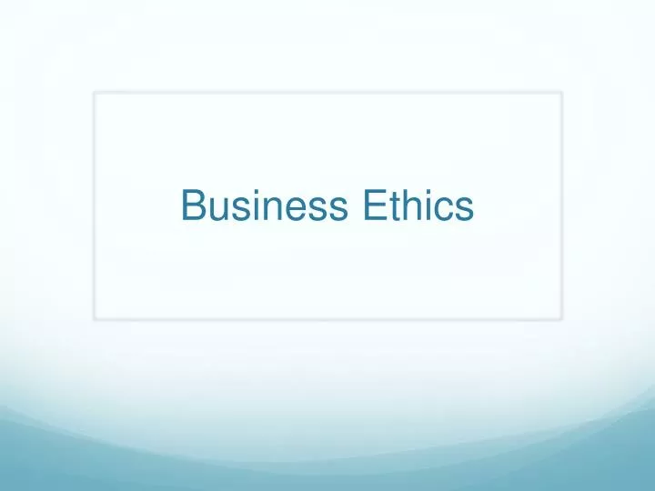 business ethics