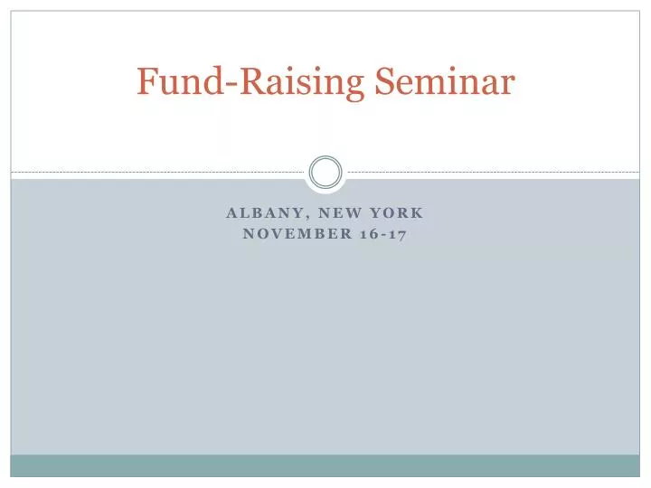 fund raising seminar