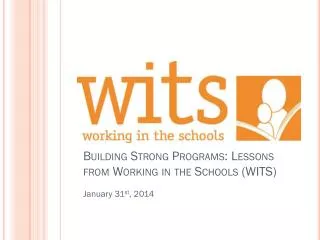 Building Strong Programs: Lessons from Working in the Schools (WITS)