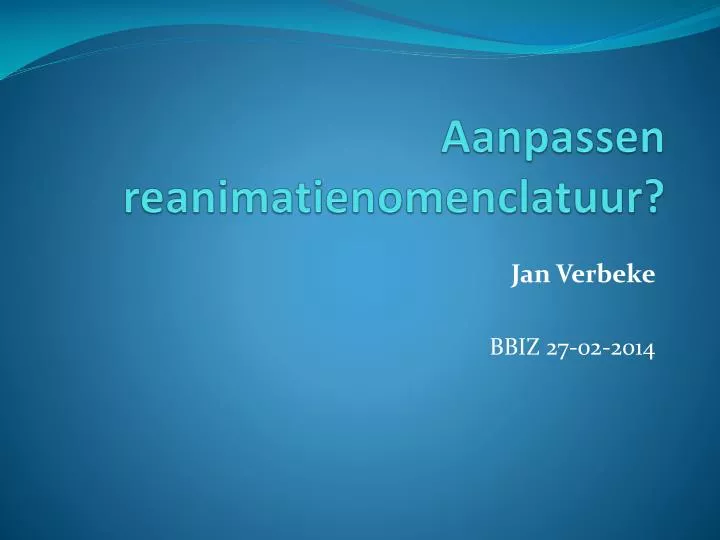 aanpassen reanimatienomenclatuur