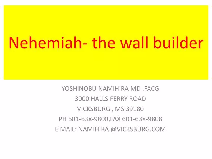 nehemiah the wall builder