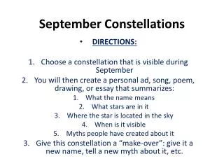 September Constellations