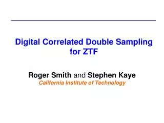 Digital Correlated Double Sampling for ZTF