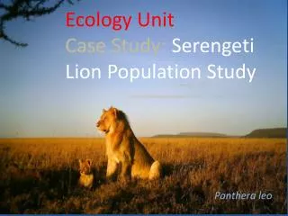 Ecology Unit Case Study: Serengeti Lion Population Study