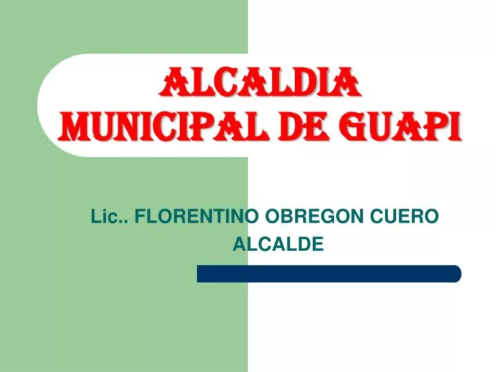 alcaldia municipal de guapi