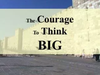 The Courage To Think Big