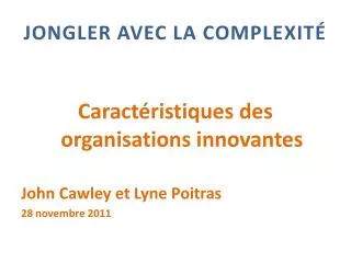 jongler avec la complexit