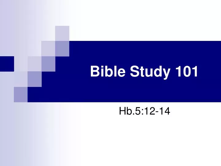 bible study 101
