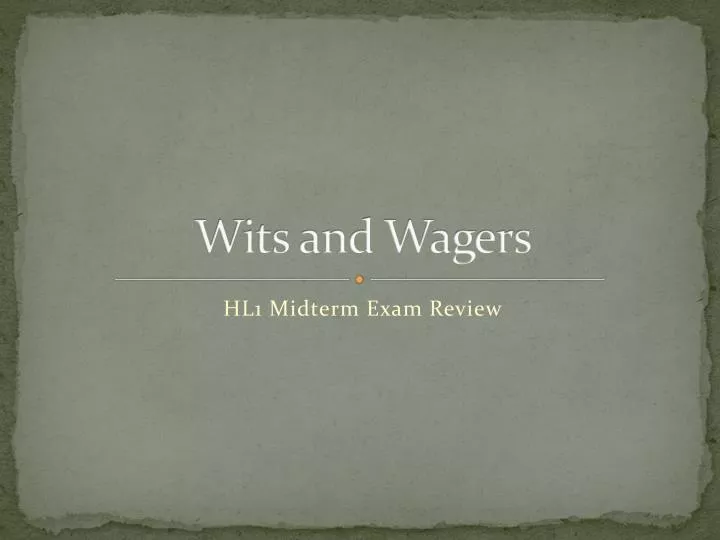 wits and wagers