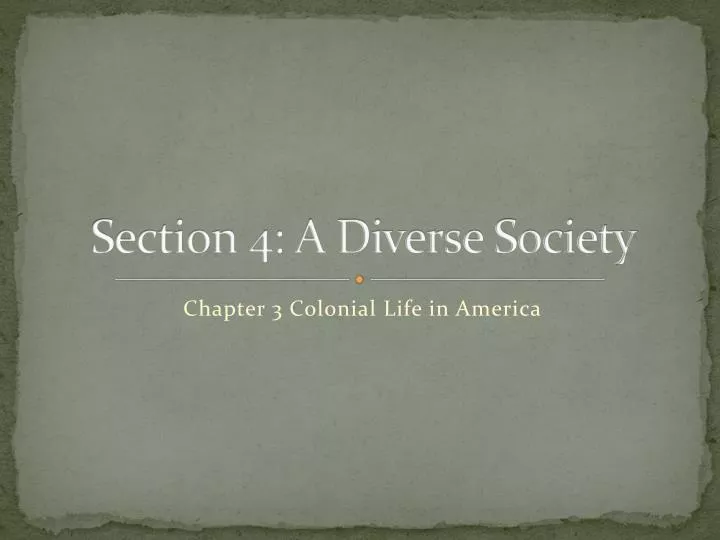 section 4 a diverse society